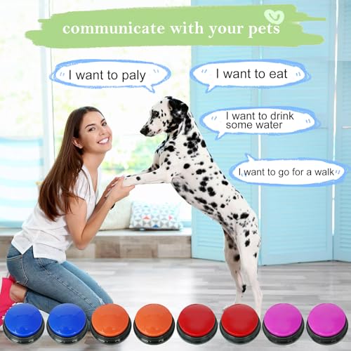 Gelabur Set of 8 Dog Buttons for Communication Voice Recordable Buttons for Classroom Dog Training Talking Buttons Starter Set Pet Easy Speaking Buttons Tools - Image 3