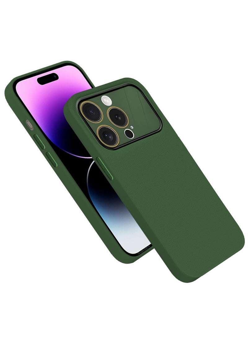 CATANES Hard Silicone Case Cover for Apple iPhone 14 Pro Max - Cover with Camera Protection Bumper - Auto Focus Design - Dark Green - Image 1
