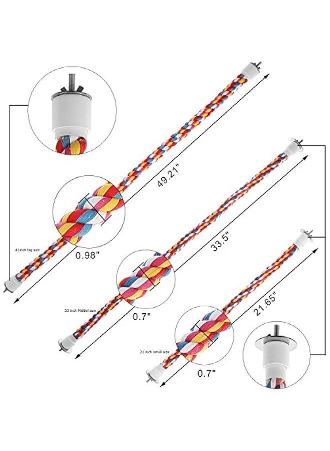 جوسني مجثم حبل للطيور، العاب الببغاء 21 انش حبل بنجي للطيور (21 انش) 【عبوة واحدة】 - Image 2