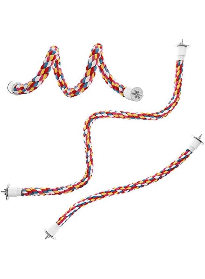 جوسني مجثم حبل للطيور، العاب الببغاء 21 انش حبل بنجي للطيور (21 انش) 【عبوة واحدة】 - Image 5