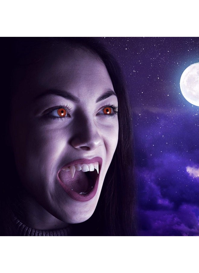 Zhanmai - 12 Pairs Vampire Teeth Costume 4 Size Fangs Fake Teeth With 2 Teeth Pellets For Cosplay Party Props Halloween Party Fangs Favors - Image 1