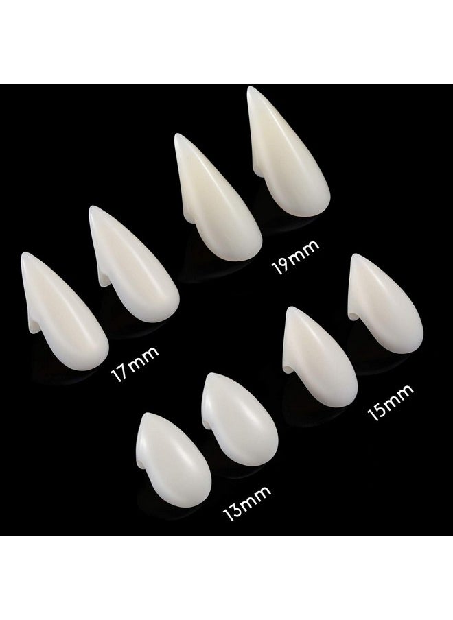 Zhanmai - 12 Pairs Vampire Teeth Costume 4 Size Fangs Fake Teeth With 2 Teeth Pellets For Cosplay Party Props Halloween Party Fangs Favors - Image 1