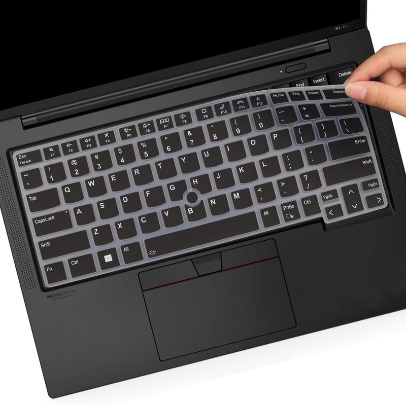 Raya غطاء لوحة مفاتيح سيليكون يناسب فقط لابتوبات لينوفو ثينك باد E14 (الجيل 5/الجيل 6) و ثينك باد L14 (الجيل 4) و ثينك باد T14s (الجيل 4) [لن يناسب أي طراز أو سلسلة أخرى من ثينك باد] (أسود) - Image 1