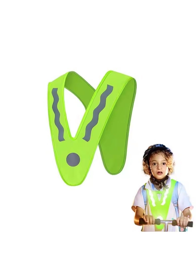 Kids Reflective Safety Vest, One Size, High Visibility Shoulder Strap, Durable Protective Vest for Outdoor Activities, Running, Cycling, Walking, Night Safety, Adjustable and Lightweight - Image 1