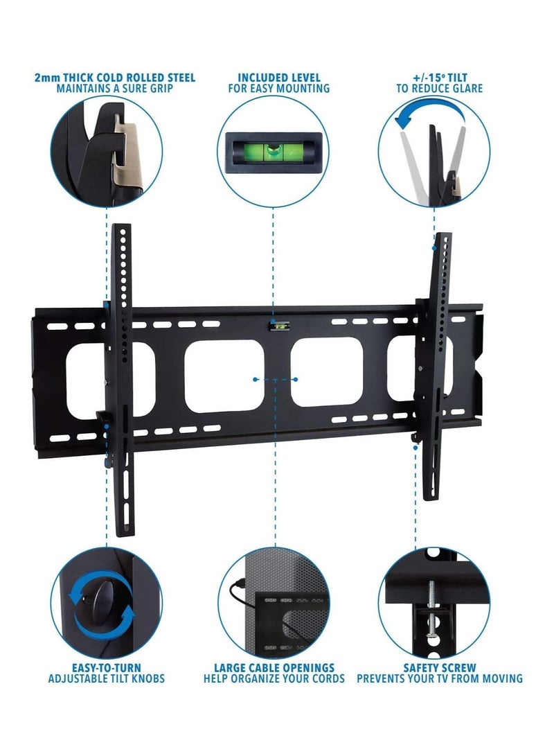 TV Wall Mount Bracket | 42 43 50 55 58 65 70 75 80 Inch | 220 Pound Capacity | VESA Compatible | Low Profile | Flat Screens - Image 2