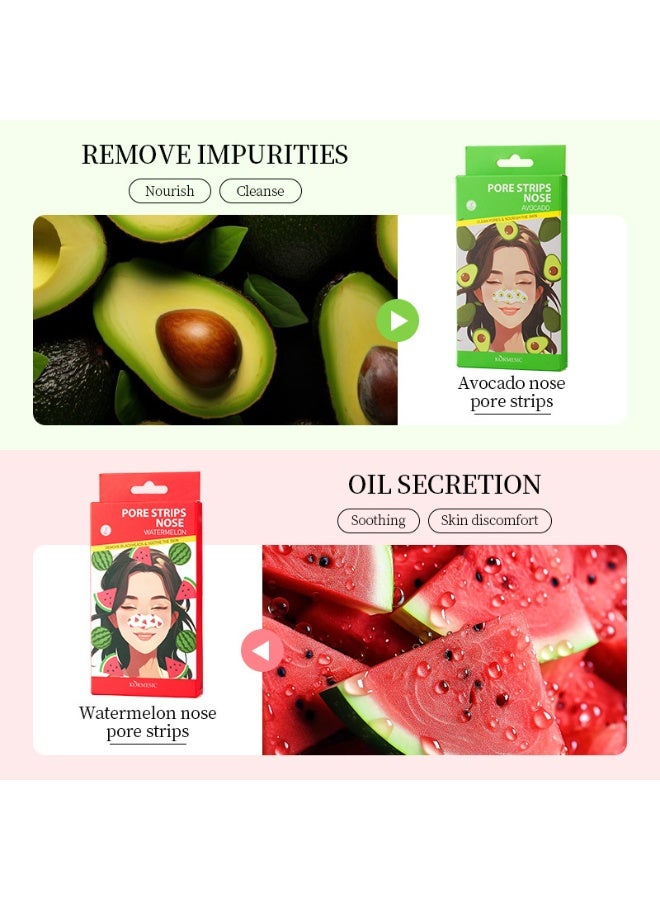 Kormesic قناع الأنف بالفاكهة من كورميسيك، علبة قناع الأنف، ينظف الرؤوس السوداء، قناع الأنف بالأفوكادو، 6 قطع في العلبة - Image 4