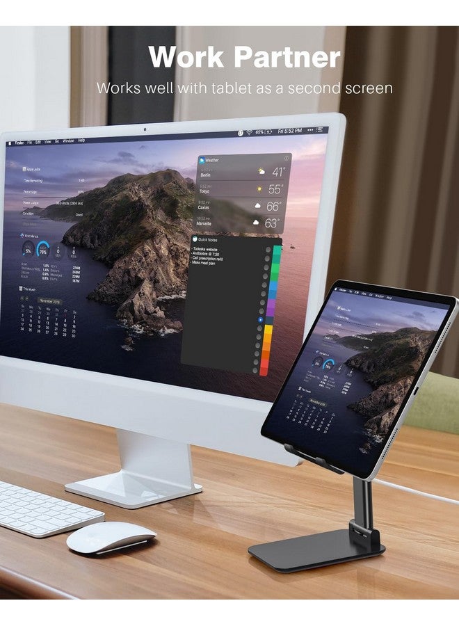 Anozer Tablet Stand Foldable & Adjustable, Portable Monitor Stand 5.55 * 3.94" Wide, Fit for iPad Holder Stand Compatible with iPad Pro 11, 12.9/for iPad 10.9; Surface Pro; Portable Monitor 4.7-15.6" - Image 2