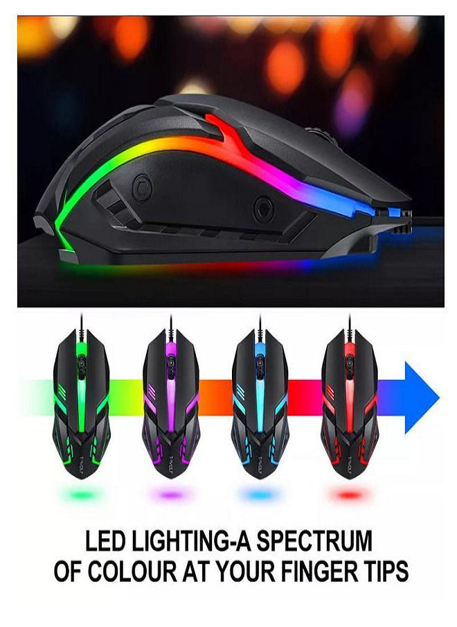 T-WOLF Gaming Kit 4 In 1 Includes Gaming Keyboard RGB Mouse With Mouse Pad Headset  - Image 4