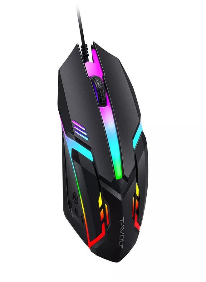 T-WOLF Gaming Kit 4 In 1 Includes Gaming Keyboard RGB Mouse With Mouse Pad Headset  - Image 2