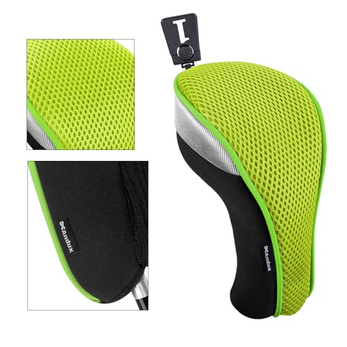 Andux Golf 460cc Driver Fairway Wood Club Head Covers 3pcs/Set Black/Green - Image 4