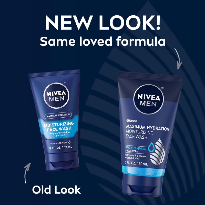 NIVEA MEN Maximum Hydration Moisturizing Face Wash with Aloe Vera, 5 Fl Oz Tube - Image 2