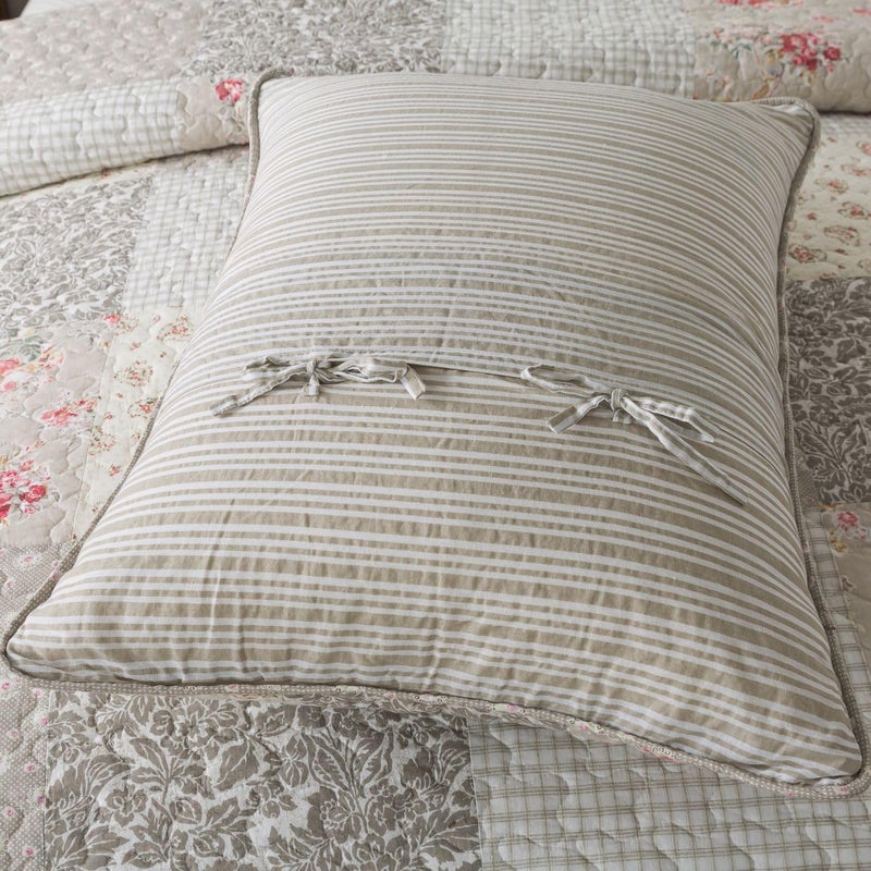 SLPR Walk in The Cotswolds Patchwork Cotton Pieced Quilt Set - Queen Size with 2 Shams, Neutral Floral & Cream Cottage Quilted Bedspread, French Country Farmhouse Bedding for All Seasons - Image 5