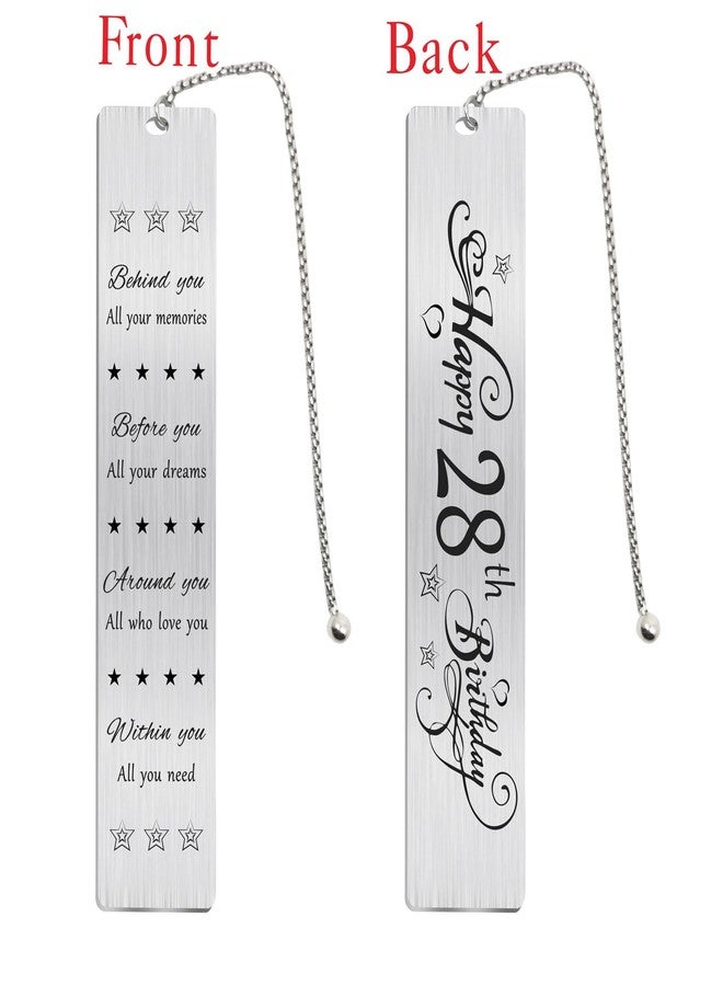 Jzxwan Happy 28th Birthday Gifts for Women Men, 28 Year Old Birthday Gift Bookmark for Him Her, Happy 28 Yr Bday Book Mark for Female Male, 1997 Bd Present, 28th Bday Card Decoration - Image 2