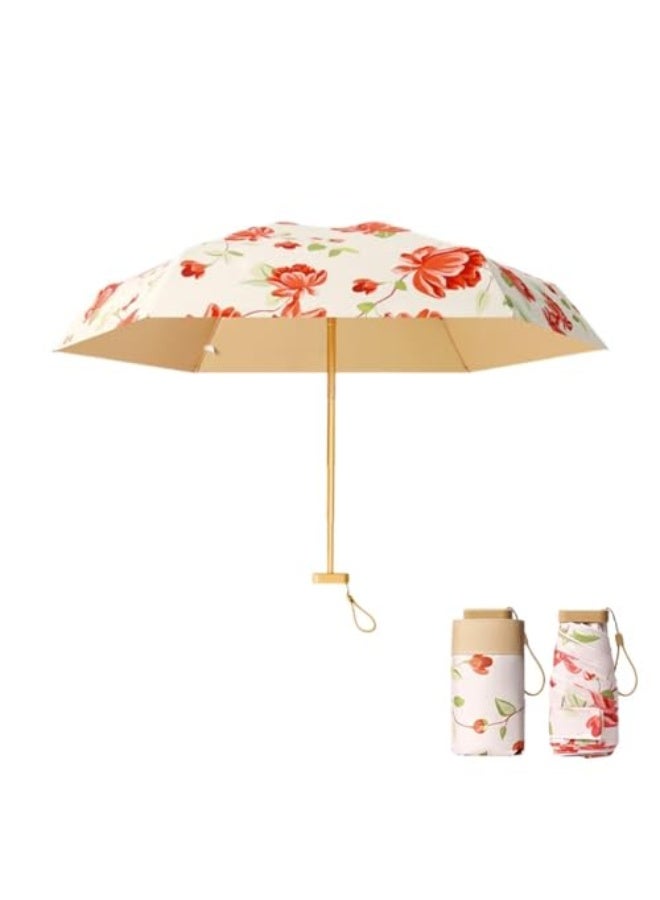 Tazweeq Small Mini Folding Umbrella, Windproof Travel Umbrella For Rain Sun-Shade Folding, Compact Design Perfect for Travel Outdoor UV Protection Sun and Rain Umbrellas - Image 1