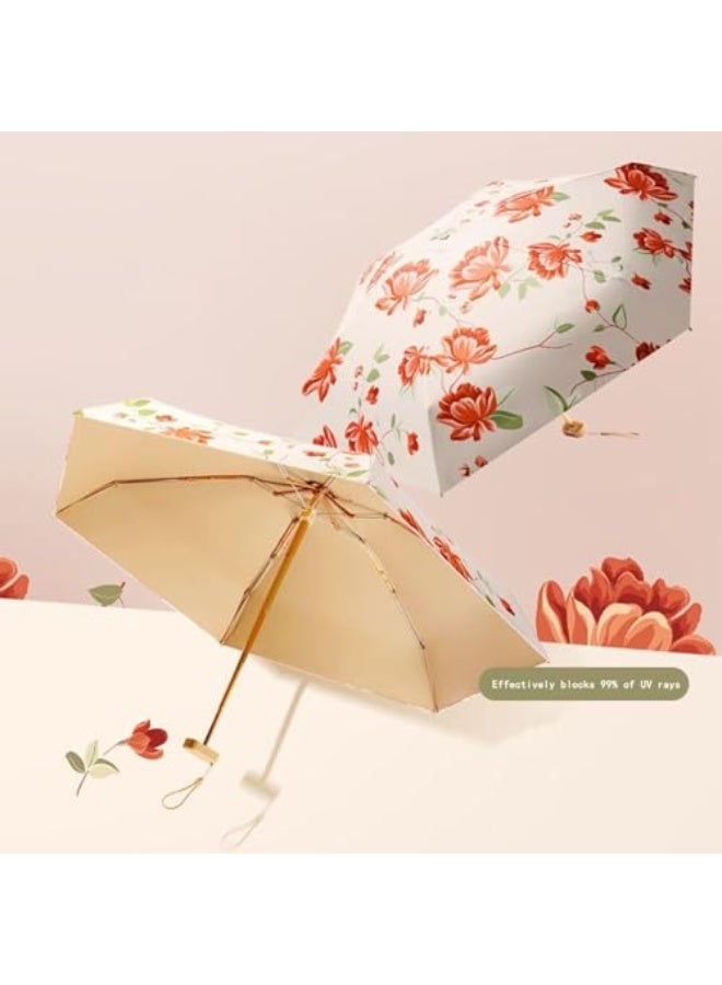 Tazweeq Small Mini Folding Umbrella, Windproof Travel Umbrella For Rain Sun-Shade Folding, Compact Design Perfect for Travel Outdoor UV Protection Sun and Rain Umbrellas - Image 5