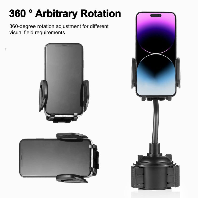 YUHENG Car Cup Holder Mount with 360Â° Rotation Adjustable Gooseneck,Car Phone Holder Mount for All Smartphones Cup Holder Cell Phone Automobile Cradles - Image 5