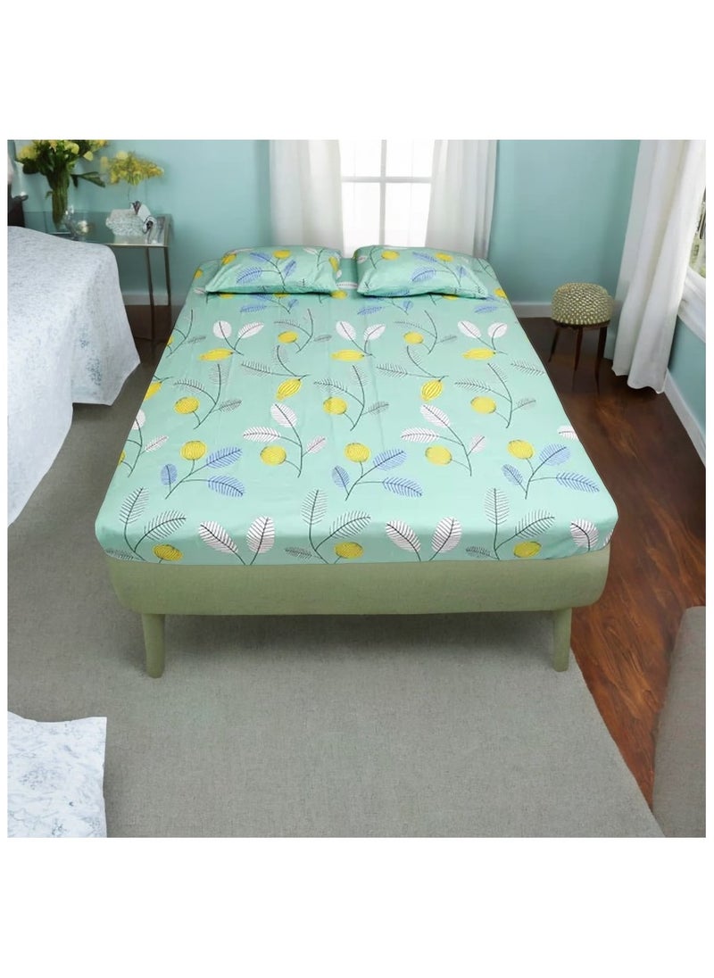 Rahalife 3-Piece Bedsheet Set Double Size 1xBedsheet( 240x254 Cm), 2xPillow Case( 50x75 Cm) Polyester|Bedding,Linen,Bed sheet set,Bed Linen Collection,Double/Queen Size Bedsheet set  - Image 4