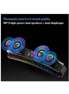SOAIY Wireless HiFi Speaker Computer Game Subwoofer Bluetooth Speaker 3600mAh Sound Bar Stereo Music Player Clock 3D Stereo Bass Surround Sound Box 3.5mm Audio Input for PC Laptop  - Image 3