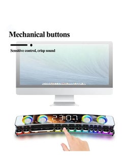SOAIY Wireless HiFi Speaker Computer Game Subwoofer Bluetooth Speaker 3600mAh Sound Bar Stereo Music Player Clock 3D Stereo Bass Surround Sound Box 3.5mm Audio Input for PC Laptop  - Image 2