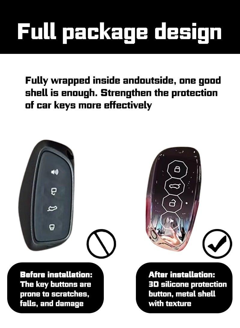 Soft TPU Key Cover for HAVAL, Shockproof Full Protection Case with Metal Ring - Image 2