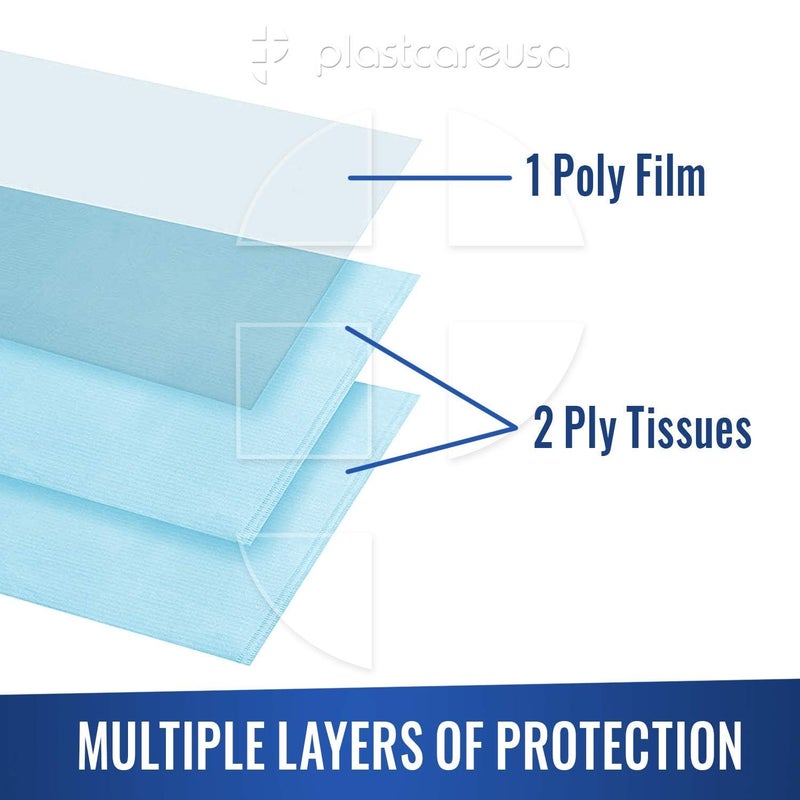 Generic SHIELD PLUS Dental Bib 13 X 18 Ply Purple Premium Waterproof Patient Bibs2 Ply Tissue 1 Ply PolyPlayback Sheet Waterproof Tattoo Bibs Tattoo Tray Covers and Dental Napkins - Image 2