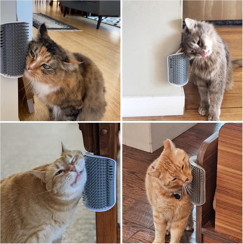 Kingtree Cat Corner Scratcher Self Groomer with Catnip, 2 Pack Softer Cat Face Scratchers Wall Corner Grooming Massage Combs for Long & Short Fur Cats - Image 5