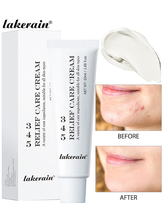 lakerain 345 Relief Care Cream Face Moisturizer With Niacinamide, Blemish Care And Soothing Vegan Korean Skincare For All Skin Types, 50ML - Image 1