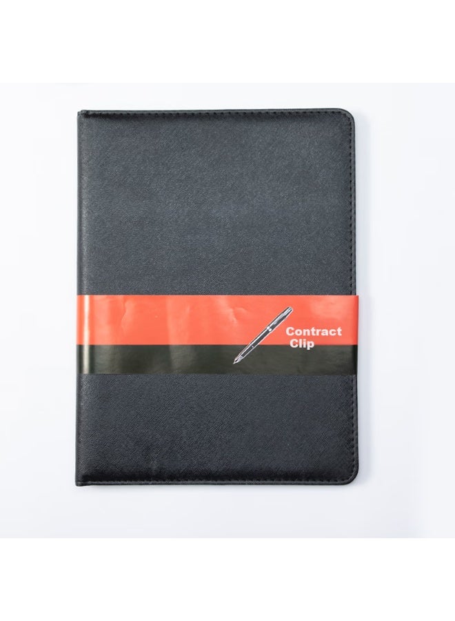 Trnfa Tn-b1-01 Black A4 Business Signing Book/manager Contract Folder Classic Leather Conference Folder/covenant Folder/celebration Declaration Book - Image 1