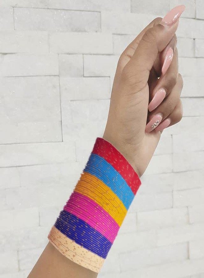 NMII مجموعة أساور NMII من المعادن غير الثمينة مع قاعدة معدنية ومزينة بخيوط الزري اللامعة للنساء والفتيات، (تصميم متعدد الألوان - 12 بوصة)، عبوة من 144 سوارًا - Image 5