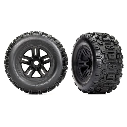 Traxxas 9672  Sledge 38 Sledgehammer PreGlued FrontRear Tires Black 2 - Image 1