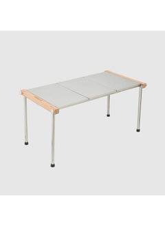 TOREAD Multi-Functional Folding Table - Stainless Steel & Birch Wood Design  - Image 1