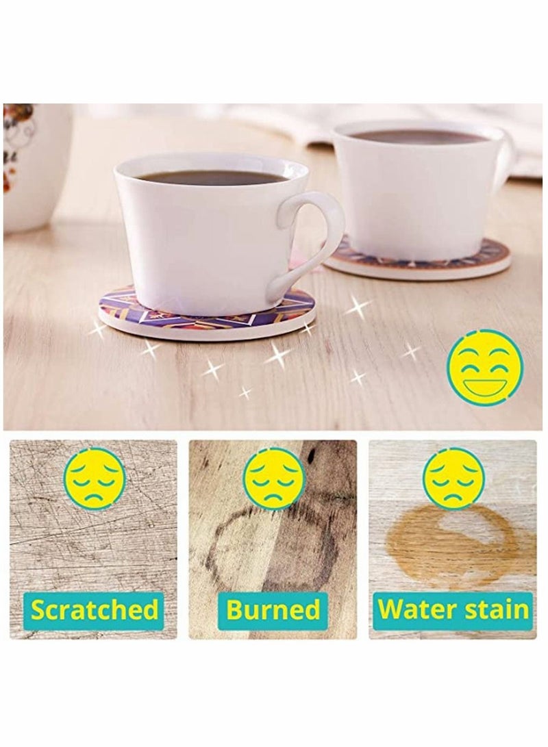 طقم مكون من 6 حاملات أكواب مع حامل.