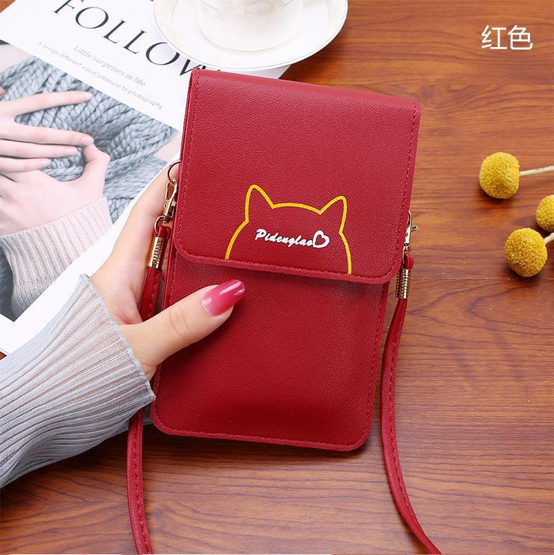 Mobile Phone Bag Women'S Bag Touch Screen Student Summer Simple Can Hold Mobile Phone New Korean Style Vertical Crossbody Bag Mobile Phone Bag - Image 1