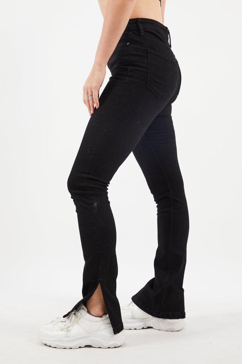 Cropp Women Regular Fit Stretchable Denim Jeans, Black - Image 4