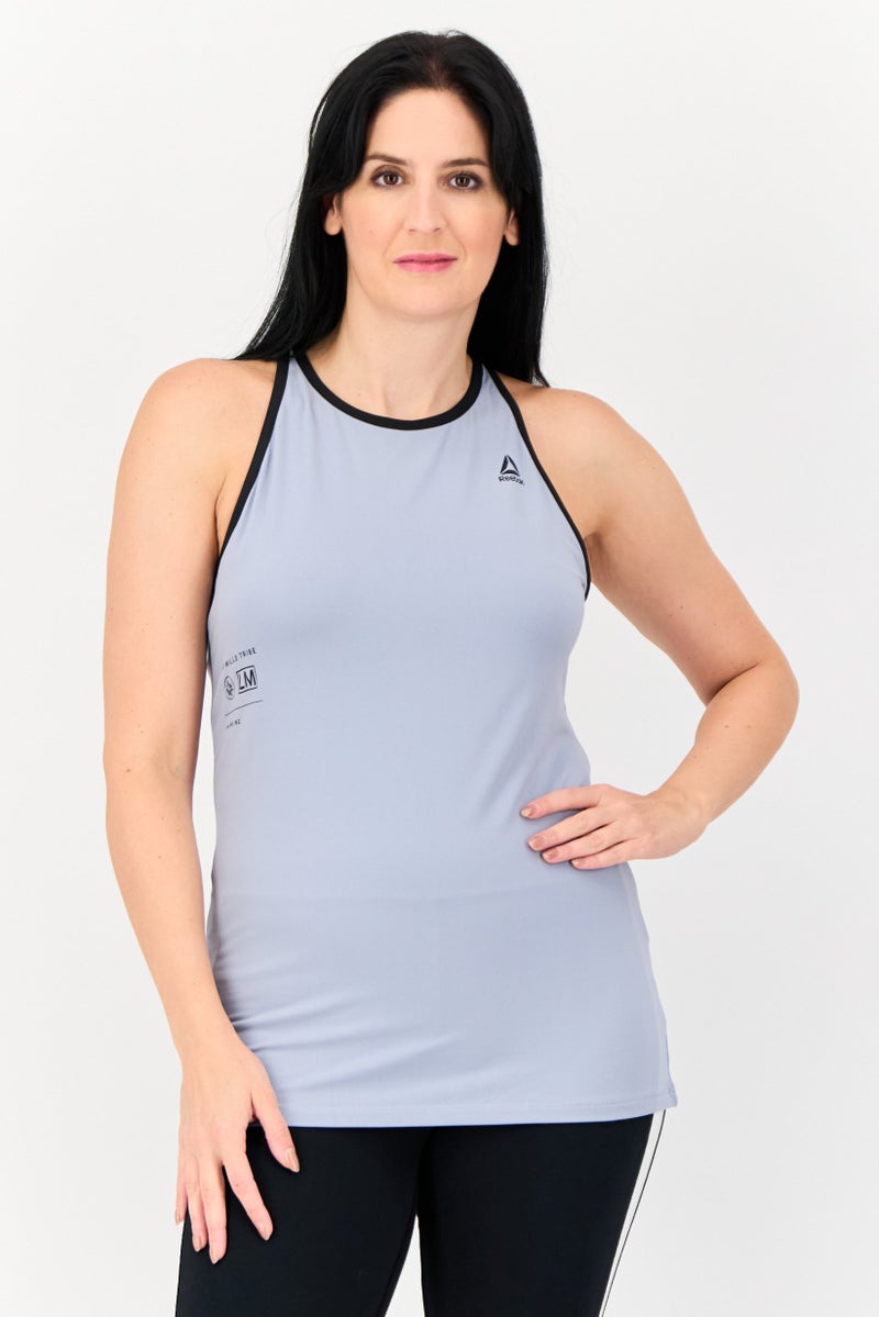 Reebok Women Sportswear Fit Brand Logo Sleeveless Running Top, Multicolor - Image 1