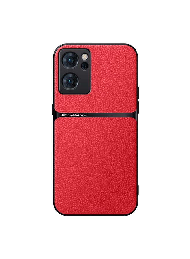 S-TOP Case For OPPO Reno7 5G Litchi Leather Magnetic Full Coverage Shockproof Phone Case - Image 1