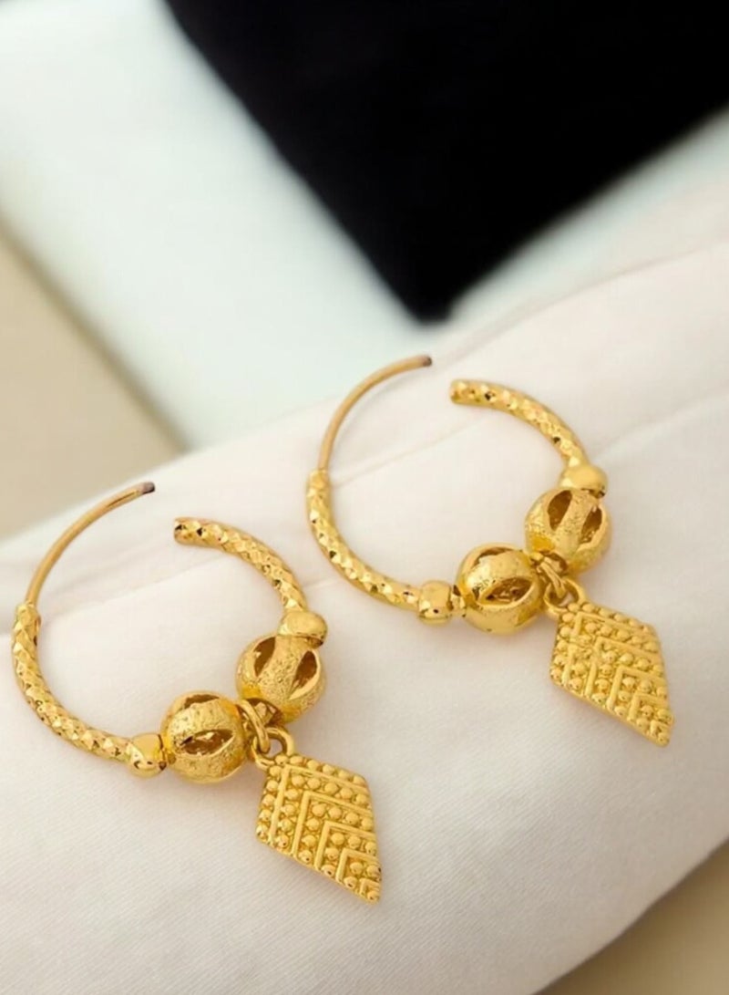 GOLDMAX Elegant 21k Gold Plated Earrings For Women - Image 2