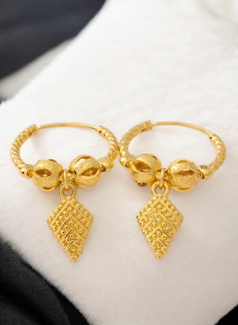 GOLDMAX Elegant 21k Gold Plated Earrings For Women - Image 3