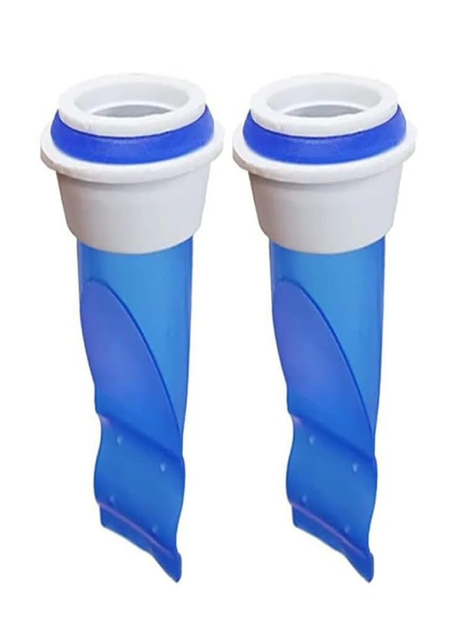Potency 2-Pieces Drain Backflow Preventer, One Way Valve, Adjustable Silicone Sink Floor Drain Trap for Pipes Tubes in Toilet Bathroom Kitchen (Blue) - Image 1