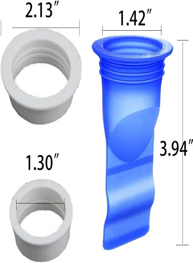 Potency 2-Pieces Drain Backflow Preventer, One Way Valve, Adjustable Silicone Sink Floor Drain Trap for Pipes Tubes in Toilet Bathroom Kitchen (Blue) - Image 3