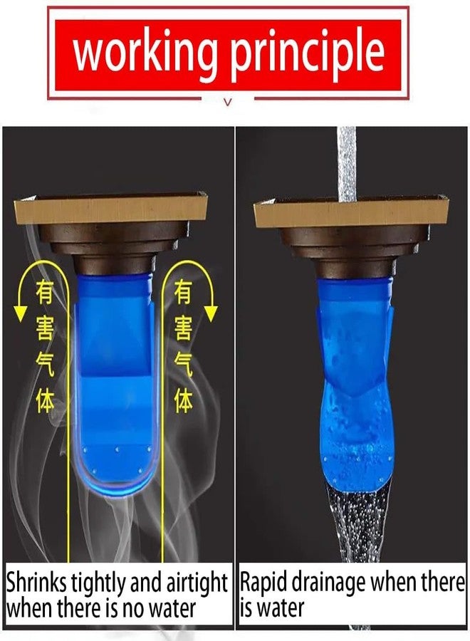 Potency 2-Pieces Drain Backflow Preventer, One Way Valve, Adjustable Silicone Sink Floor Drain Trap for Pipes Tubes in Toilet Bathroom Kitchen (Blue) - Image 4