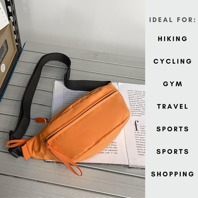 Tressential Front Waist Bag For Men Women | Cross Body Fanny Pack For Hiking, Travel, Camping, Outdoor Sports, Cycling | Money Belt With Adjustable Strap (Dusty Orange) - Image 3