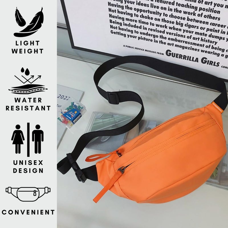 Tressential Front Waist Bag For Men Women | Cross Body Fanny Pack For Hiking, Travel, Camping, Outdoor Sports, Cycling | Money Belt With Adjustable Strap (Dusty Orange) - Image 2