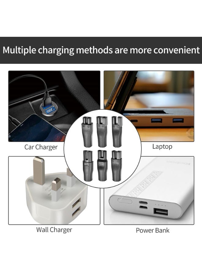 كيلا شاحن بديل، محول USB، مناسب لـ ٦ قطع من محولات ماكينات الحلاقة العالمية، ٦ كابلات طاقة بتصميم فريد، محول طاقة، موصل تيار مستمر، شاحن ماكينة تشذيب اللحية، طقم كابلات شاحن ماكينة حلاقة رجالية، حل شحن متعدد الوظائف لماكينات قص الشعر الكهربائية، ماكينات تشذيب اللحية، ماكينات الحلاقة، أدوات التجميل، مصابيح المكتب، أجهزة تنقية الهواء - Image 4