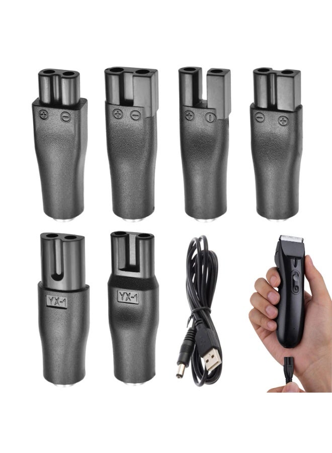 كيلا شاحن بديل، محول USB، مناسب لـ ٦ قطع من محولات ماكينات الحلاقة العالمية، ٦ كابلات طاقة بتصميم فريد، محول طاقة، موصل تيار مستمر، شاحن ماكينة تشذيب اللحية، طقم كابلات شاحن ماكينة حلاقة رجالية، حل شحن متعدد الوظائف لماكينات قص الشعر الكهربائية، ماكينات تشذيب اللحية، ماكينات الحلاقة، أدوات التجميل، مصابيح المكتب، أجهزة تنقية الهواء - Image 1
