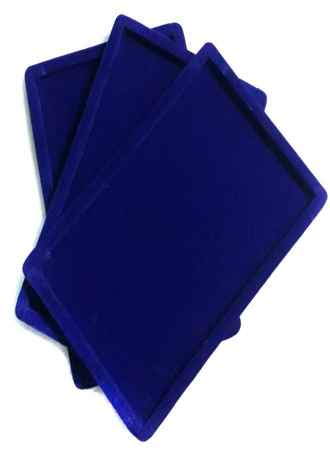 Beadsncraft Jewellery Display Organizer Tray Blue Velvet Beading Tray, 12X8 Inch (3 Pcs Set) - Image 1