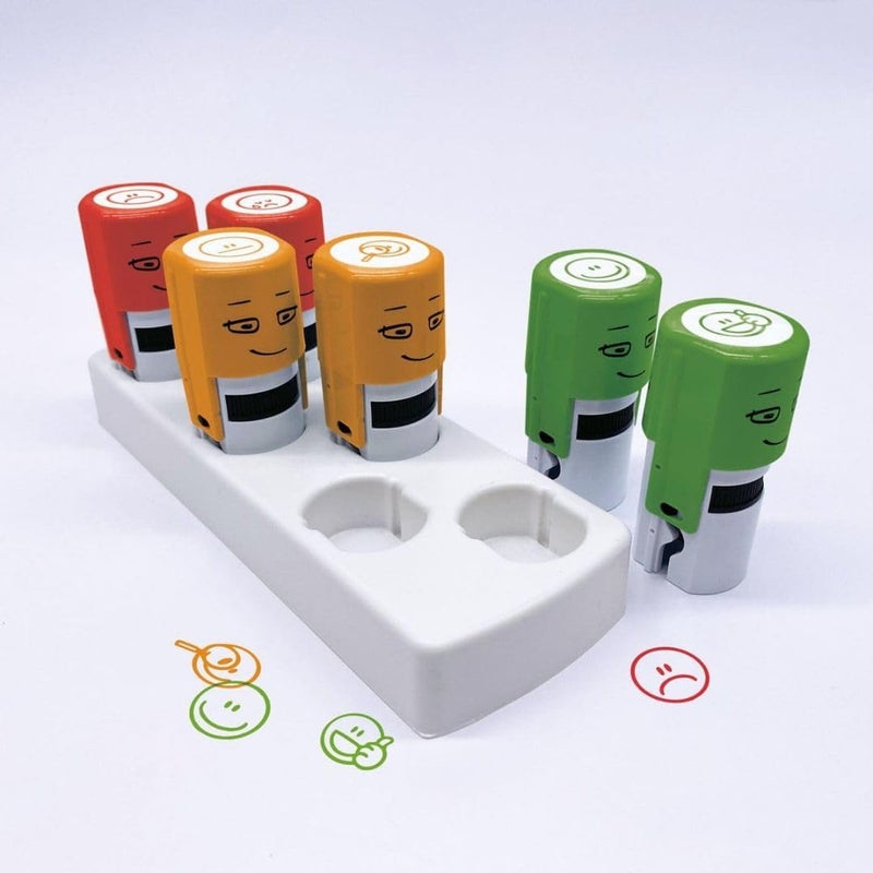 Colop NIO Emoji Teacher Set 6 Piece Set with Product Tray - Image 3