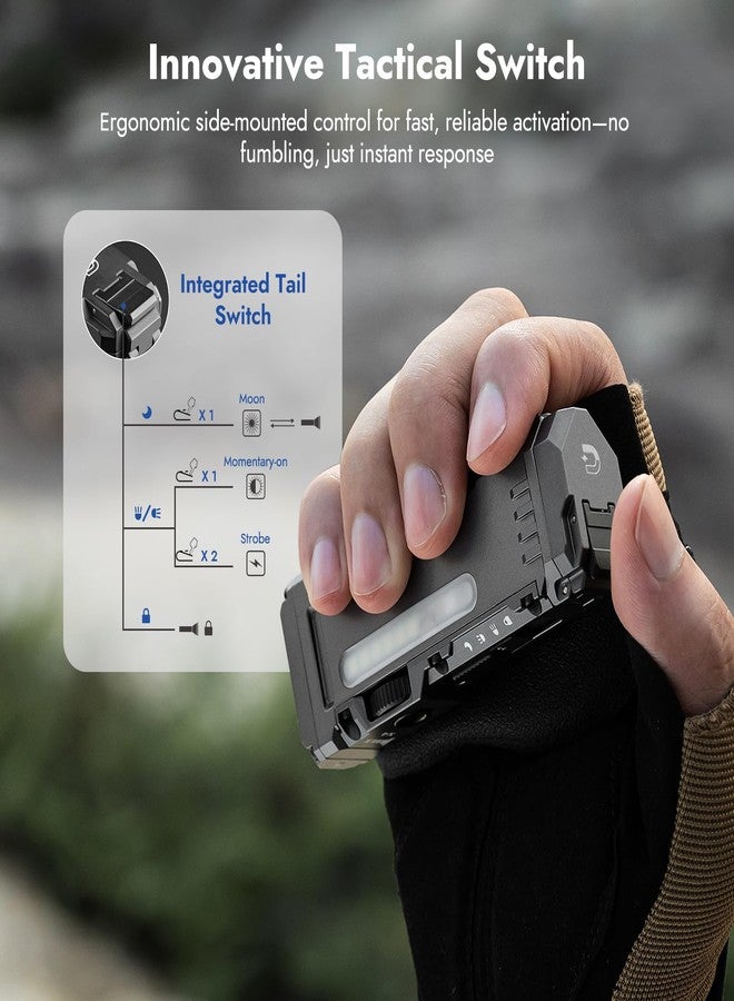 WUBEN X4 EDC Rechargeable Flashlight with RGB Light 1500 Lumens Mini Multifunctional Flashlight with Tactical Switch&Magnetic, IP68 Pocket Clip USB C Flat Flashlight for Camping, Checking, Emergencies - Image 3