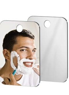 SYOSI Shower Mirror Fogless for Shaving Mirror for Showe, Medium Mirror for Wall Hanging, Camping Travel Mirrors, Unbreakable Handheld Locker, Makeup Plastic, Fog Free Shave Anti Fog Proof, Bathroom  - Image 1