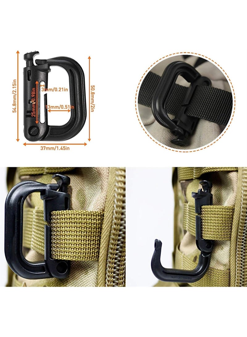 مجموعة ملحقات حقيبة الظهر Molle المكونة من 32 قطعة من 28 ملحقًا، وحلقة على شكل حرف D ومشبك قفل Grimloc وحزام Web Dominator وأوتار مرنة - Image 2